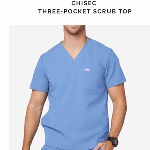 FIGS Men’s Chisec Scrub Top, Size Small Ceil Blue